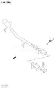 00252F-110001 (2011) 2.5hp P01-Gen. Export 1 (DF2.5) DF2.5 drawing CLUTCH LEVER