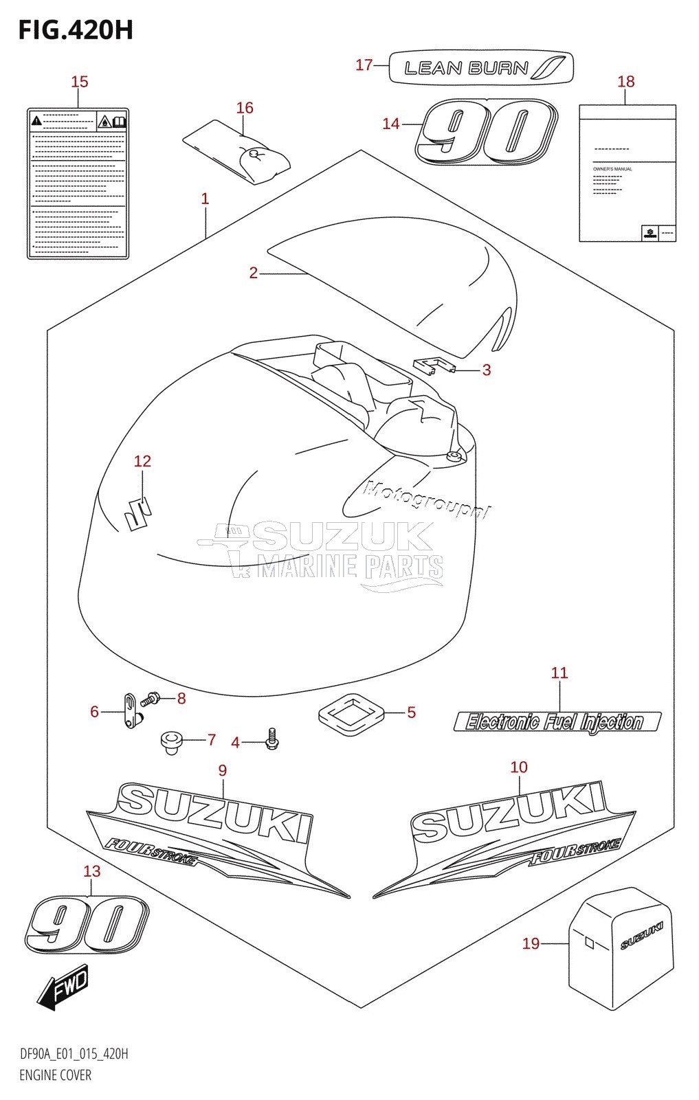 ENGINE COVER (DF90A:E40)