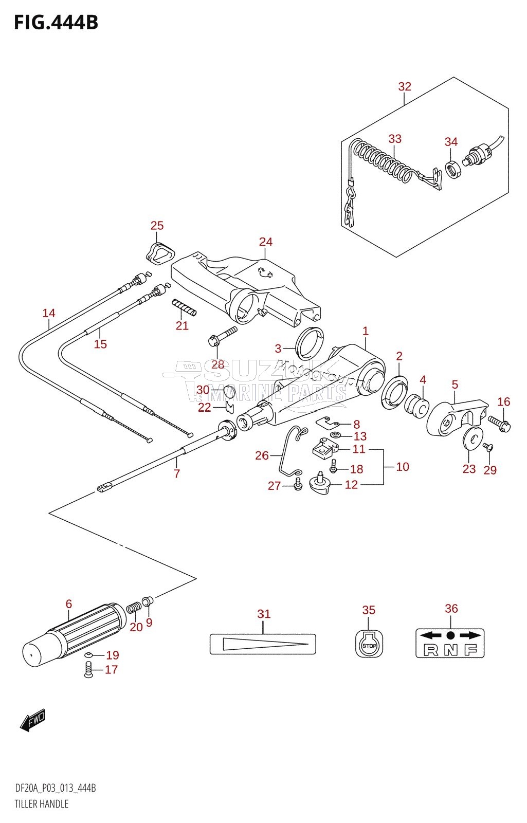 TILLER HANDLE (DF15A:P03)