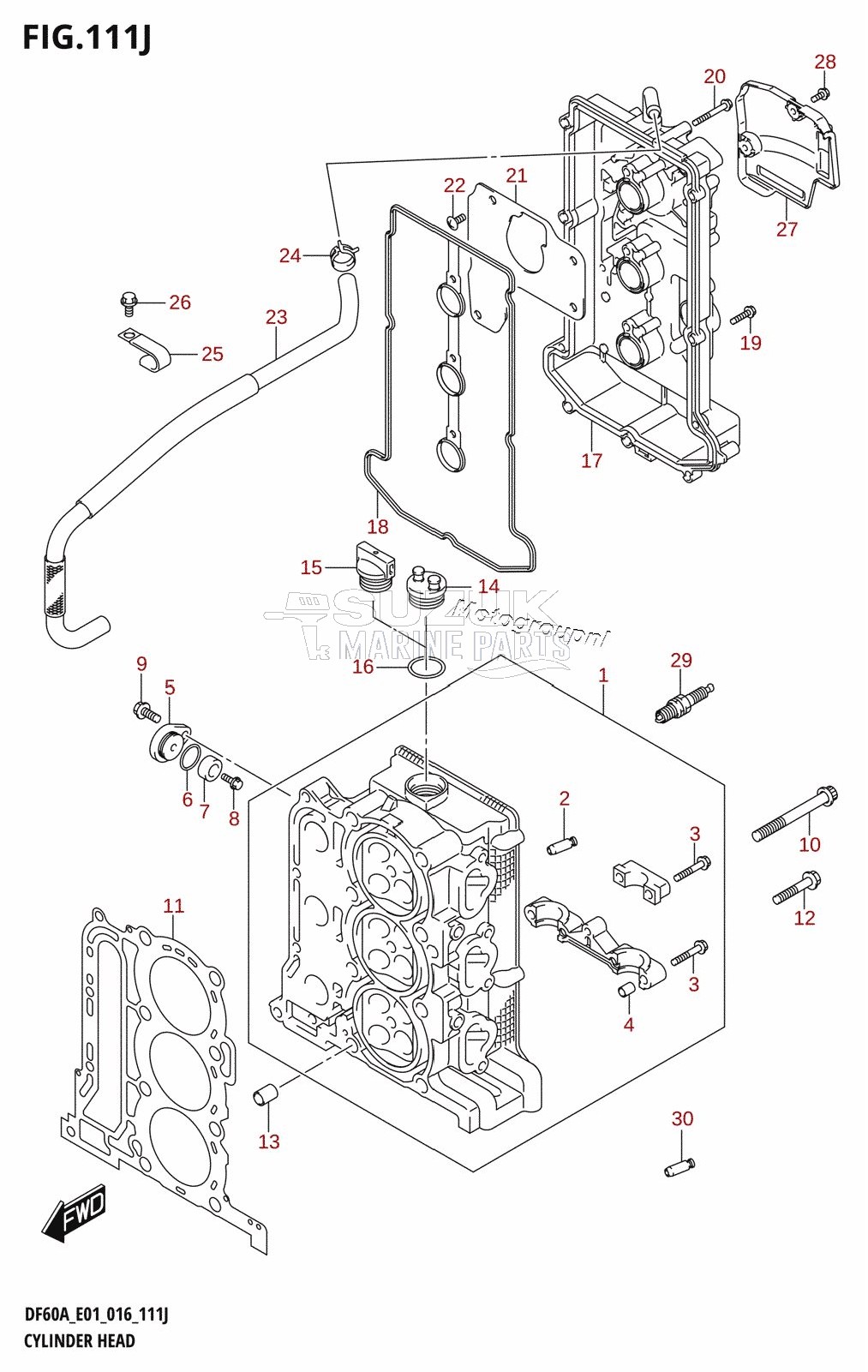 CYLINDER HEAD (DF60AQH:E01)