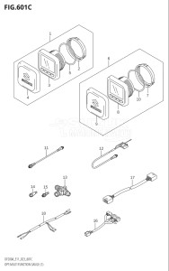 15003F-040001 (2020) 150hp E01 E03 E40-Gen. Export 1 - USA (DF150AT) DF150A drawing OPT:MULTI FUNCTION GAUGE (1) (023)