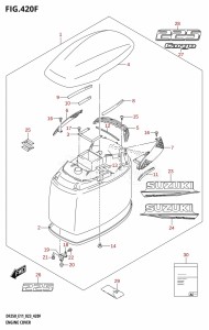 DF200Z From 20002Z-140001 (E01 E40)  2021 drawing ENGINE COVER ((DF225T,DF225Z):(022,023))