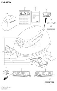 00995F-910001 (2019) 9.9hp P01-Gen. Export 1 (DF9.9B  DF9.9BTH) DF9.9B drawing ENGINE COVER (DF15AT)