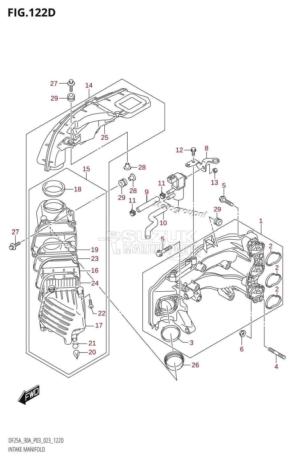 INTAKE MANIFOLD ((021,022,023):(DF30AT,DF30ATH))