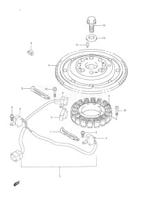 Outboard DF 70 drawing Magneto (1998-2000)