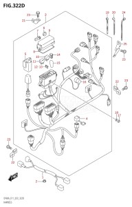 06002F-340001 (2023) 60hp E01 E11 E40-Gen. Export 1-and 2 (DF60AQH  DF60AT  DF60ATH) DF60A drawing HARNESS (DF60AQH)