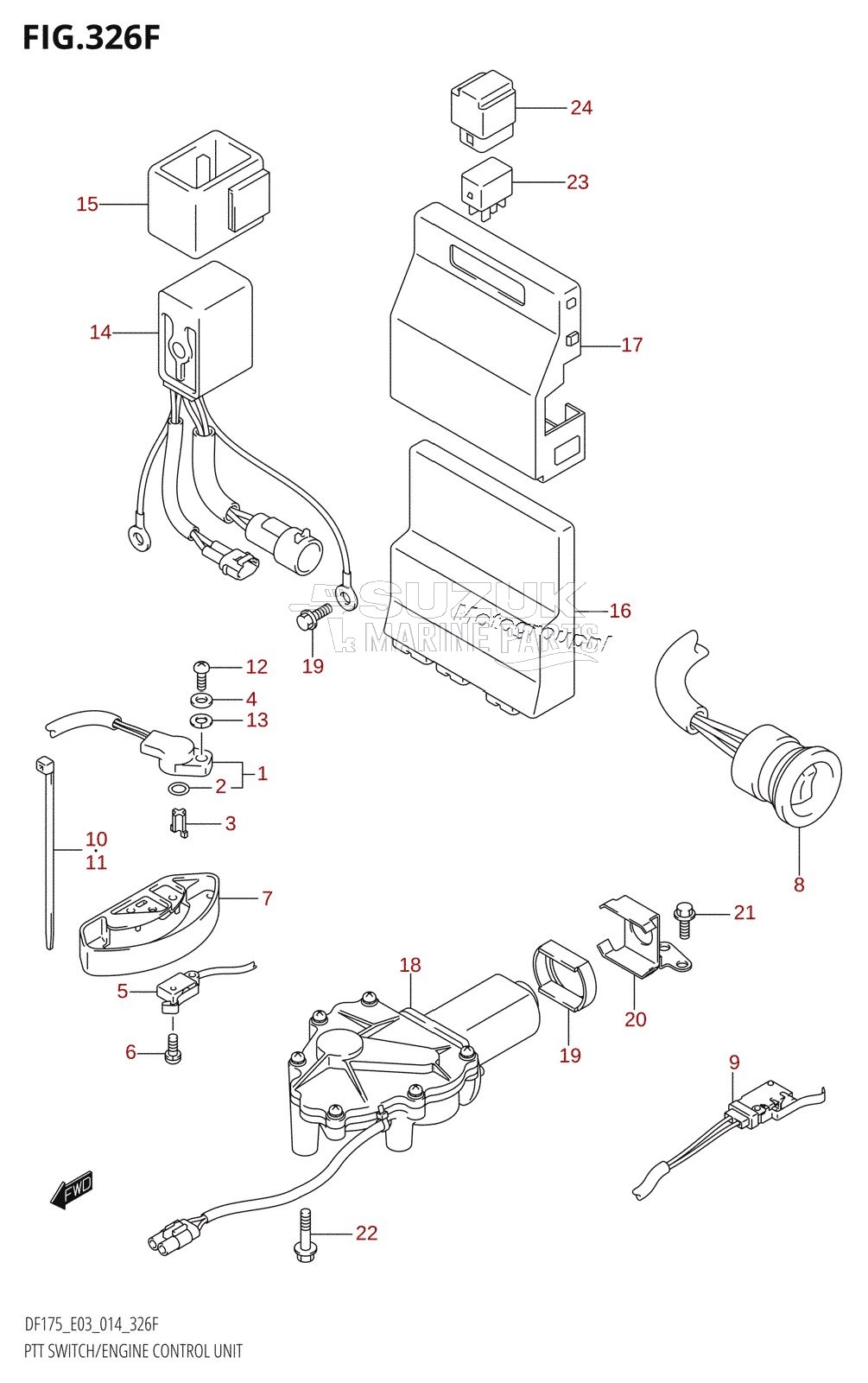 PTT SWITCH /​ ENGINE CONTROL UNIT (DF175TG:E03)