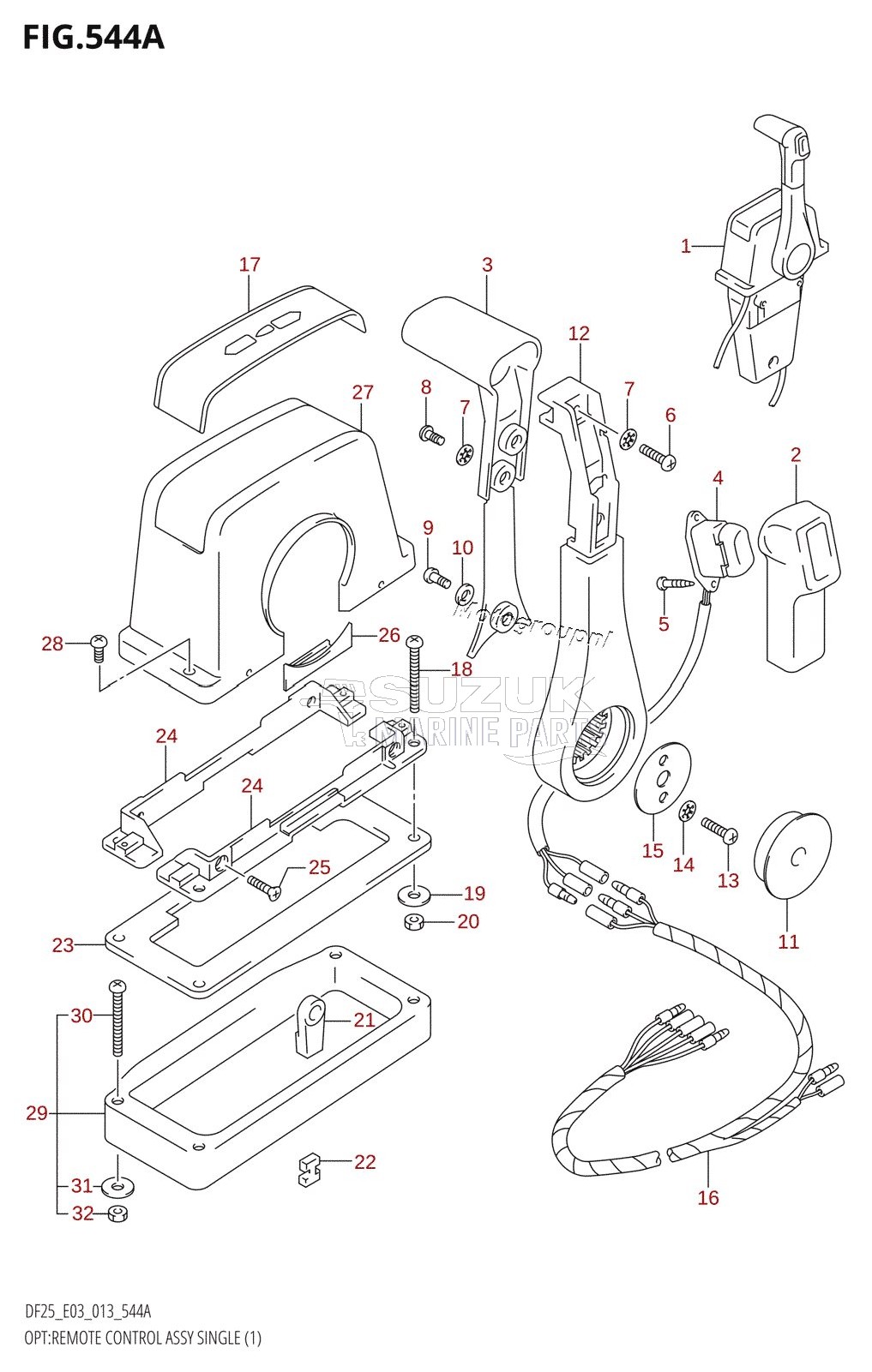 OPT:REMOTE CONTROL ASSY SINGLE (1) (DF25R:E03)