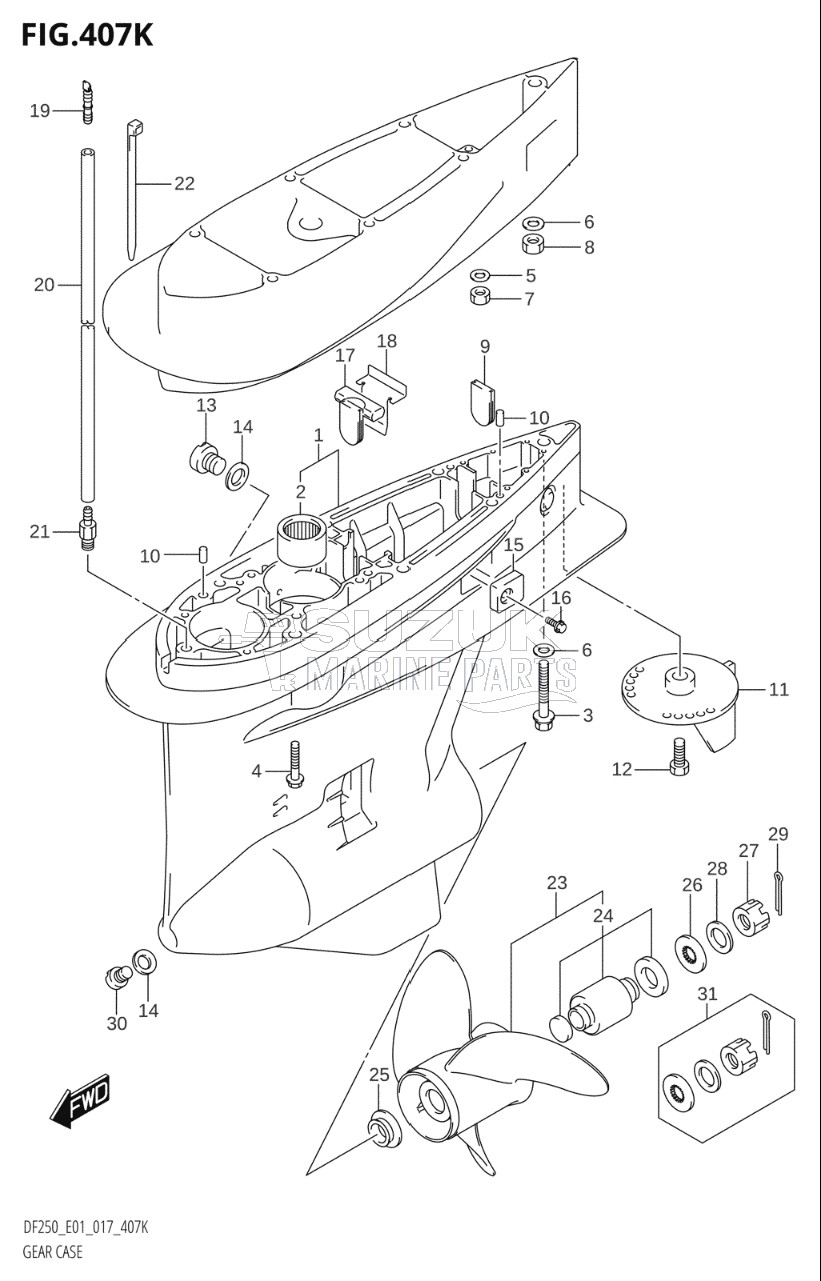 GEAR CASE (DF250T:E40)