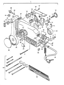 Outboard DT 55 drawing Remote Control (1988 to 1992)