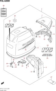 17502Z-010001 (2010) 175hp E01-Gen. Export 1 (DF175ZK10) DF175Z drawing ENGINE COVER ((DF175T,DF175Z):(K10,011))