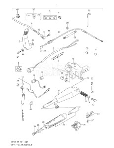 DF15 From 01501F-751001 ()  1997 drawing OPT:TILLER HANDLE