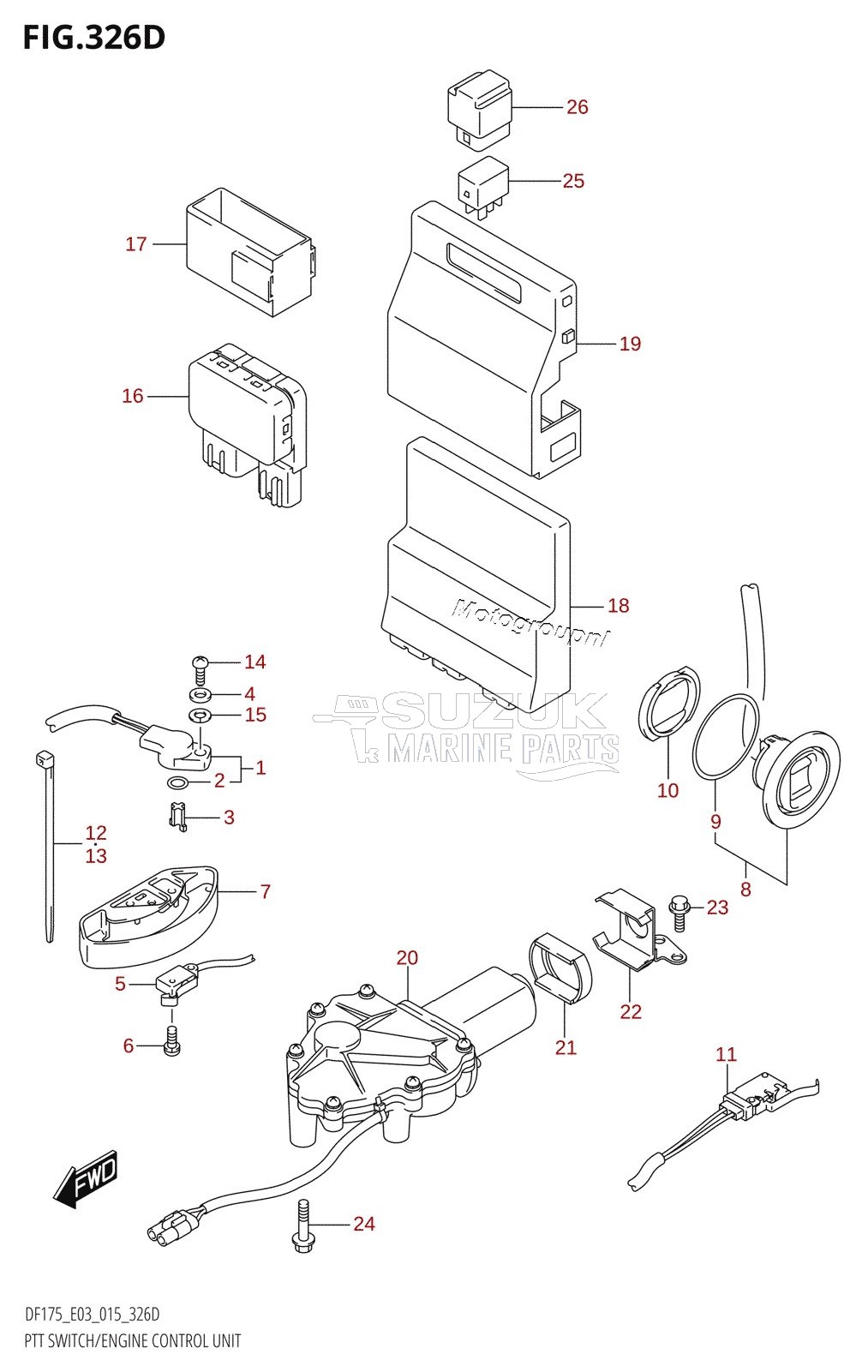 PTT SWITCH /​ ENGINE CONTROL UNIT (DF150ZG:E03)