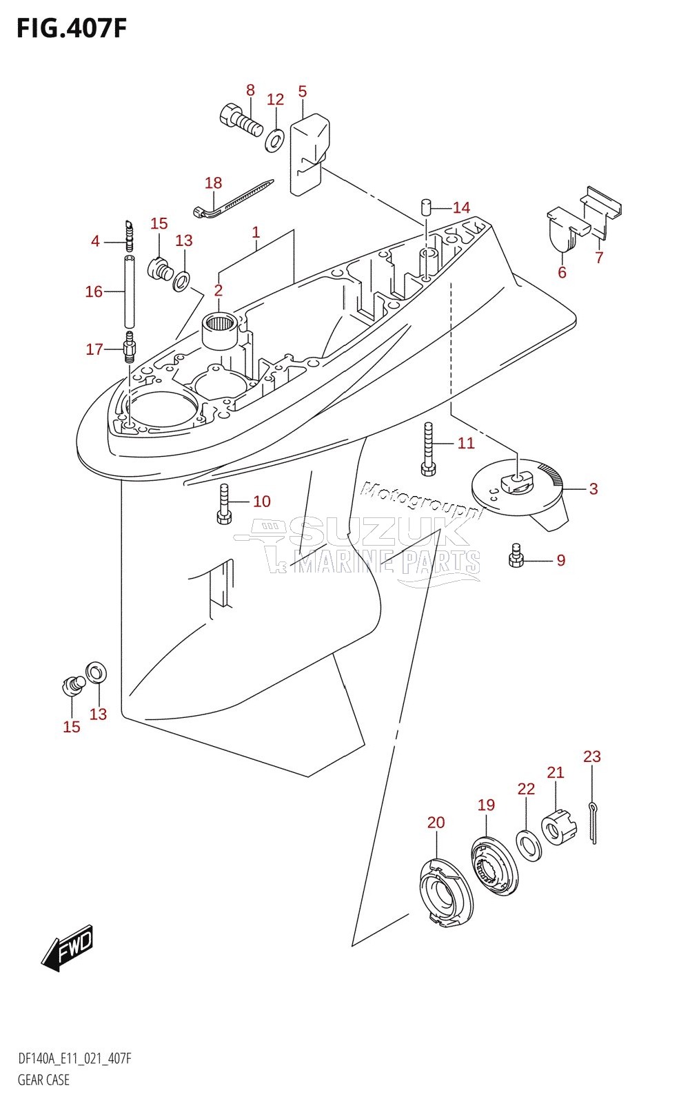 GEAR CASE (DF115AZ:E40,DF140AZ:E40)