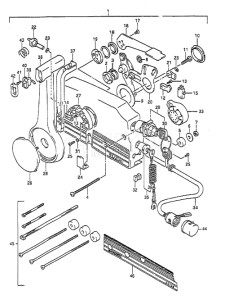 Outboard DT 55 drawing Remote Control (1993 to 1997)