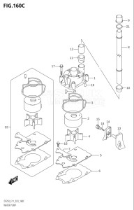 25003F-140001 (2021) 250hp E11 E40-Gen. Export 1-and 2 (DF250T) DF250 drawing WATER PUMP (E03:DF250ST)