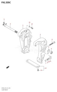 06003F-410001 (2014) 60hp E03-USA (DF60AVT) DF60A drawing CLAMP BRACKET (DF60A)