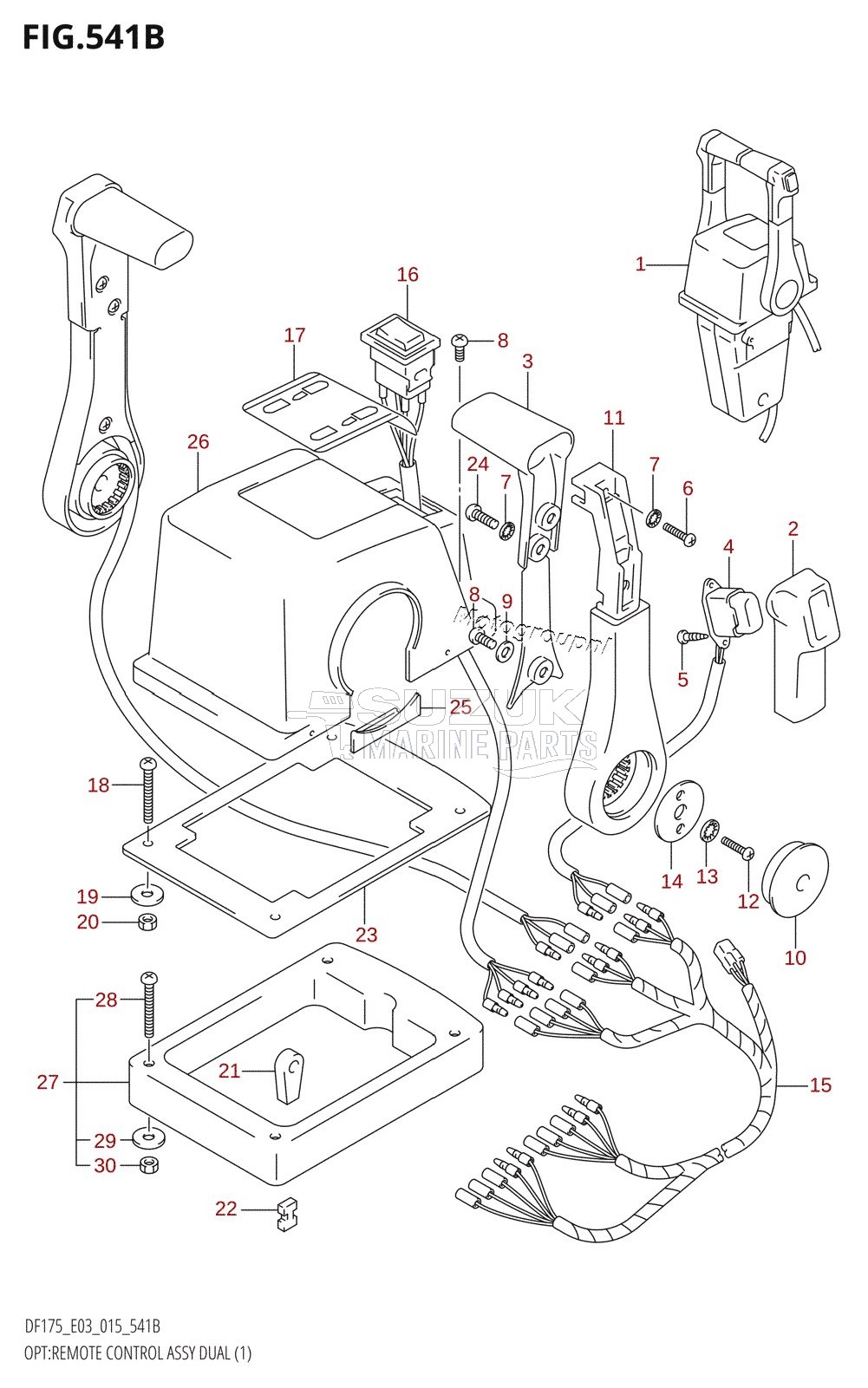 OPT:REMOTE CONTROL ASSY DUAL (1) (DF150Z:E03)