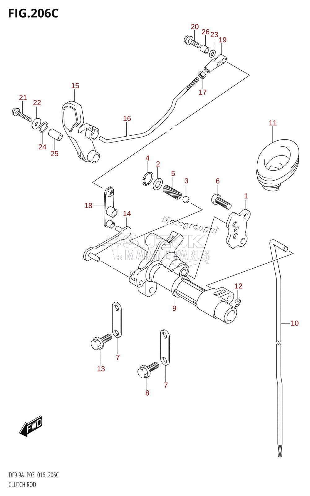 CLUTCH ROD (DF9.9A:P03)