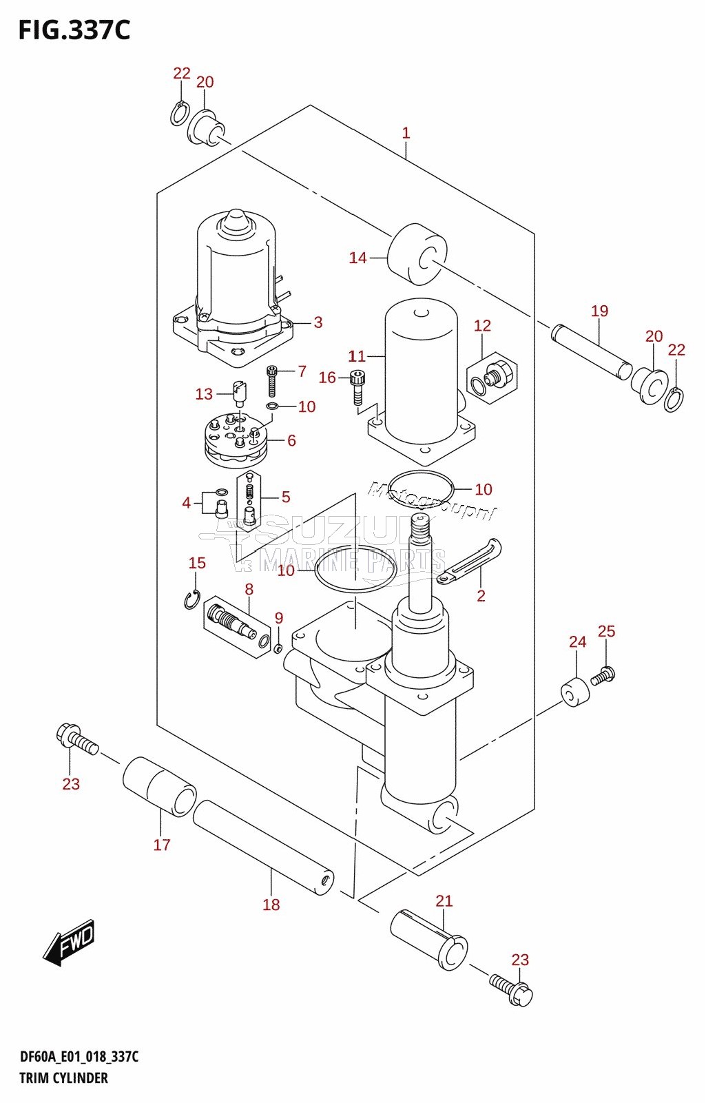 TRIM CYLINDER (DF50AVT,DF50AVTH,DF60AVT,DF60AVTH)