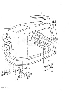 DT85 From 8501-512598 ()  1985 drawing ENGINE COVER (MODEL VF)