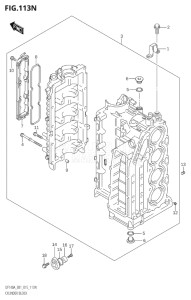 14003Z-510001 (2005) 140hp E01 E40-Gen. Export 1 - Costa Rica (DF140AZ) DF140AZ drawing CYLINDER BLOCK (DF115AZ:E01)