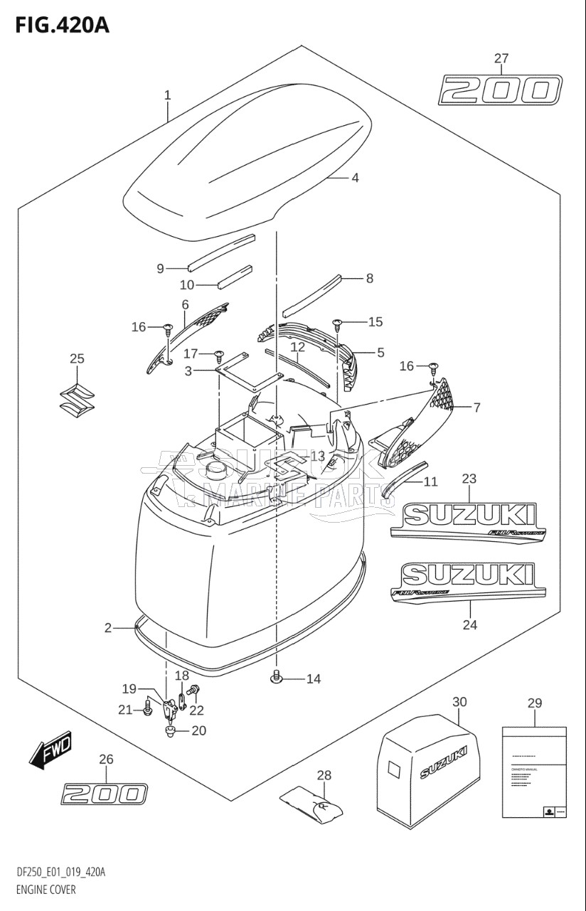 ENGINE COVER (DF200T:E01,DF200Z:E01)