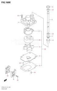 07003F-410001 (2014) 70hp E01 E40-Gen. Export 1 - Costa Rica (DF70A  DF70ATH) DF70A drawing WATER PUMP (DF80A:E01)