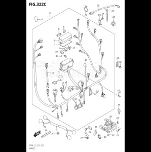 07003F-340001 (2023) 70hp E11 E40-Gen. Export 1-and 2 (DF70A  DF70AT  DF70ATH) DF70A drawing HARNESS (SEE NOTE)