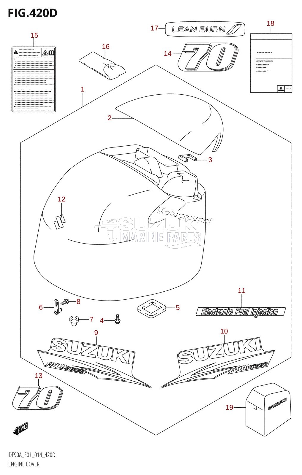 ENGINE COVER (DF70ATH:E40)