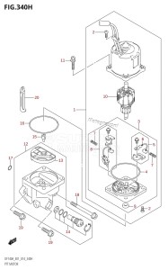 DF100A From 10003F-410001 (E01 E40)  2014 drawing PTT MOTOR (DF140AT:E40)