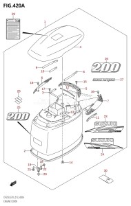 DF200Z From 20002Z-310001 (E01 E40)  2013 drawing ENGINE COVER (DF200T:E01)