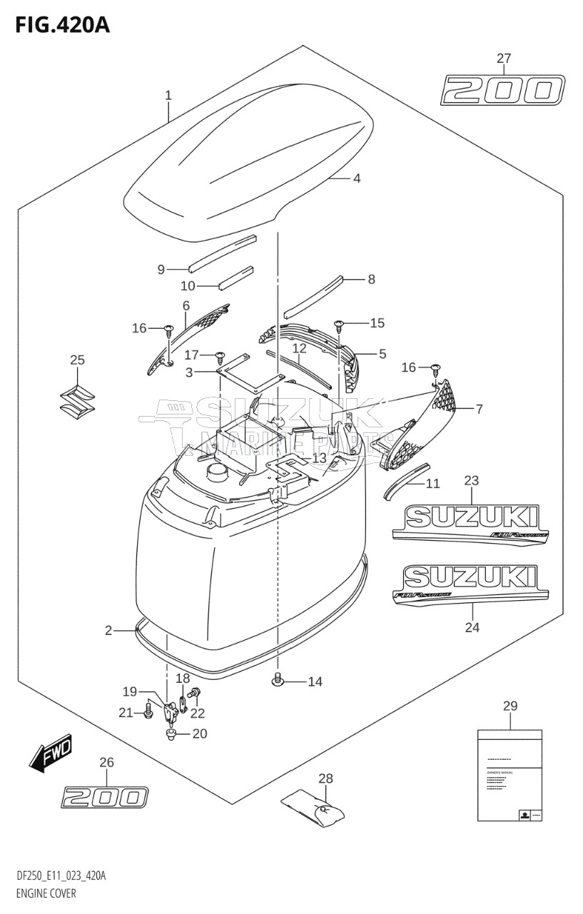 ENGINE COVER ((DF200T,DF200Z):020)