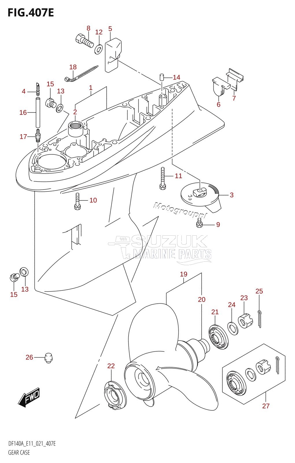 GEAR CASE (DF115AZ:E11,DF140AZ:E11)