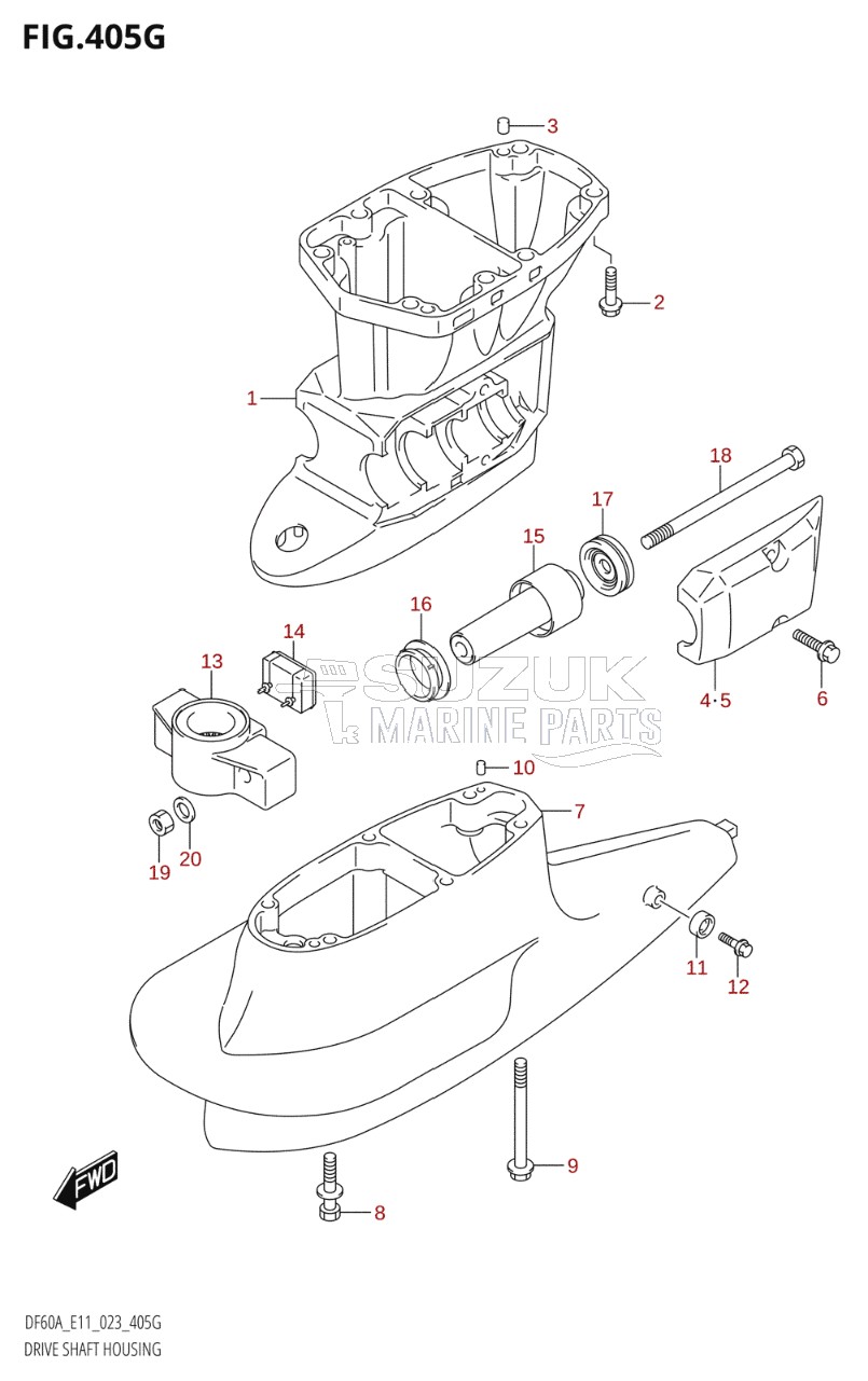 DRIVE SHAFT HOUSING (DF50AVTH:E01,(DF50AVT,DF60AVT):E03)