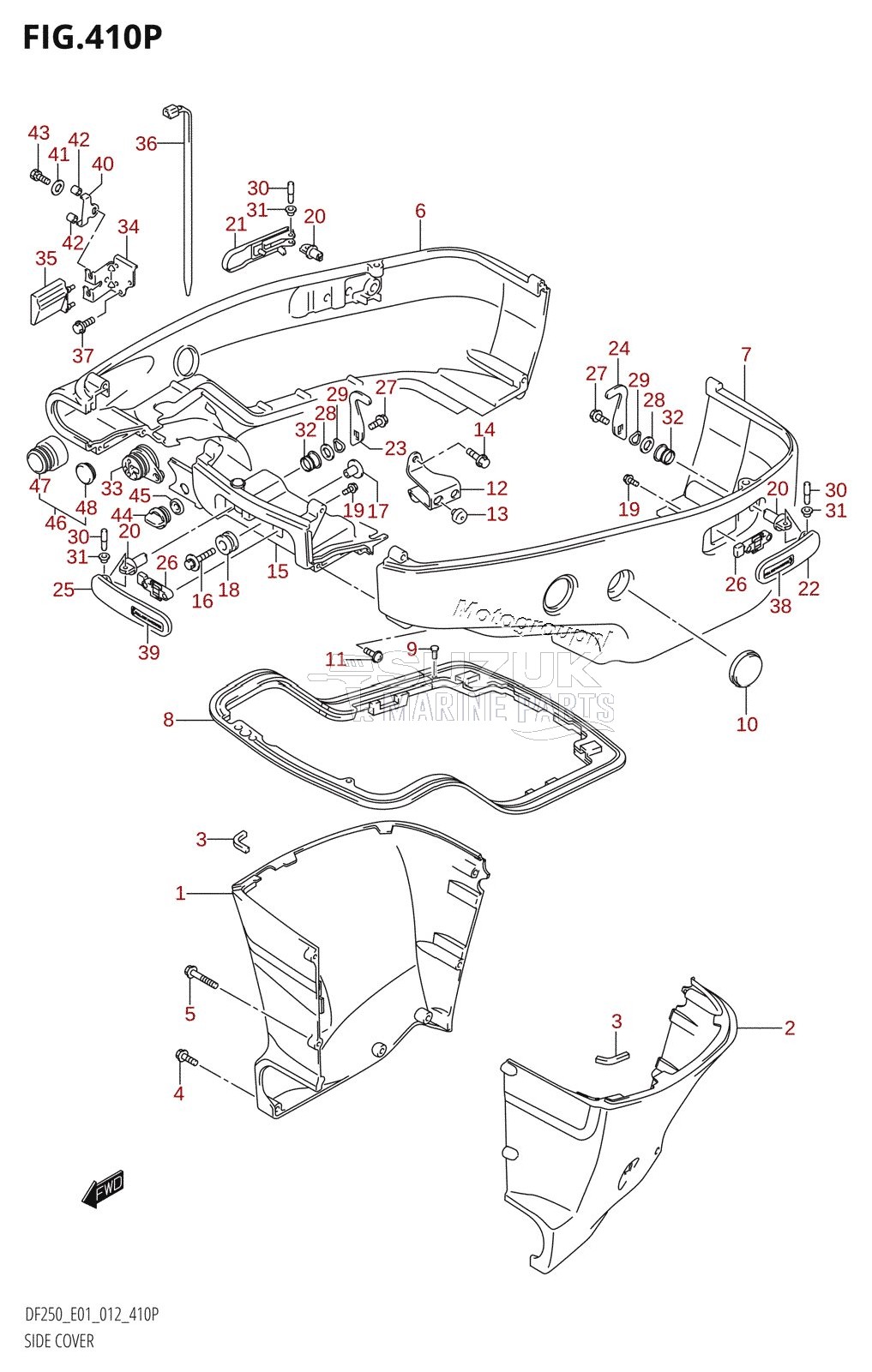 SIDE COVER (DF200T:E40:L-TRANSOM)