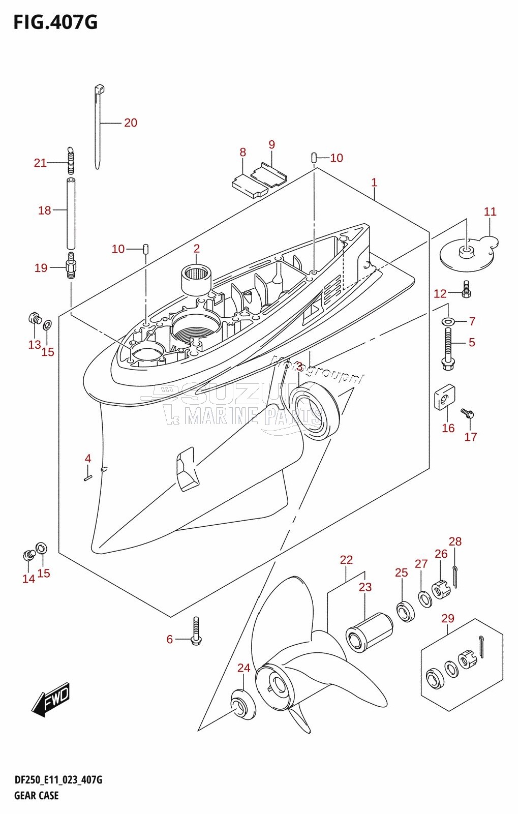 GEAR CASE (DF250ST:(020,021,022))