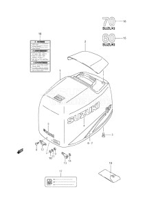 Outboard DF 70 drawing Engine Cover (1998-2002)