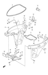 Outboard DF 9.9A drawing Side Cover Non-Remote Control