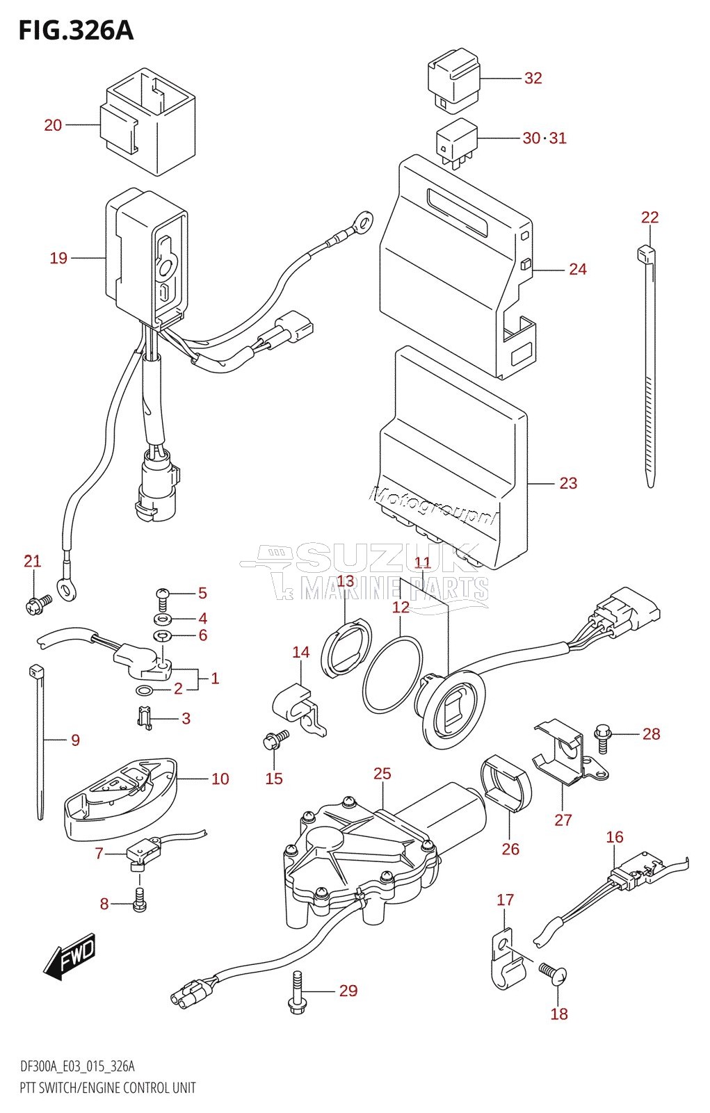 PTT SWITCH /​ ENGINE CONTROL UNIT (DF300A:E03)