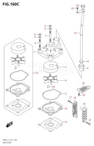 04004F-340001 (2023) 40hp E34-Italy (DF40AST) DF40A drawing WATER PUMP (DF40AST:E34)