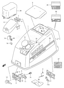 DT115 From 11502-651001 ()  1996 drawing ENGINE COVER (MODEL:95~97)(*)