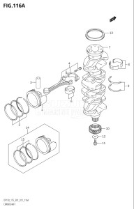 17502Z-210001 (2012) 175hp E01 E40-Gen. Export 1 - Costa Rica (DF175Z) DF175Z drawing CRANKSHAFT