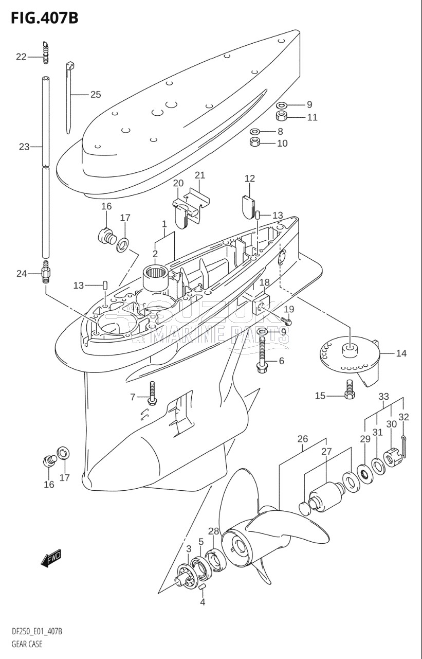 GEAR CASE (DF200Z,DF200WZ,DF225Z,DF225WZ,DF250Z)