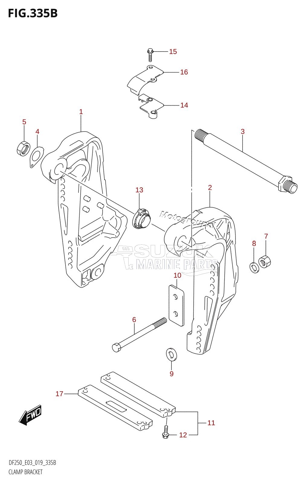 CLAMP BRACKET (DF250ST:L-TRANSOM)