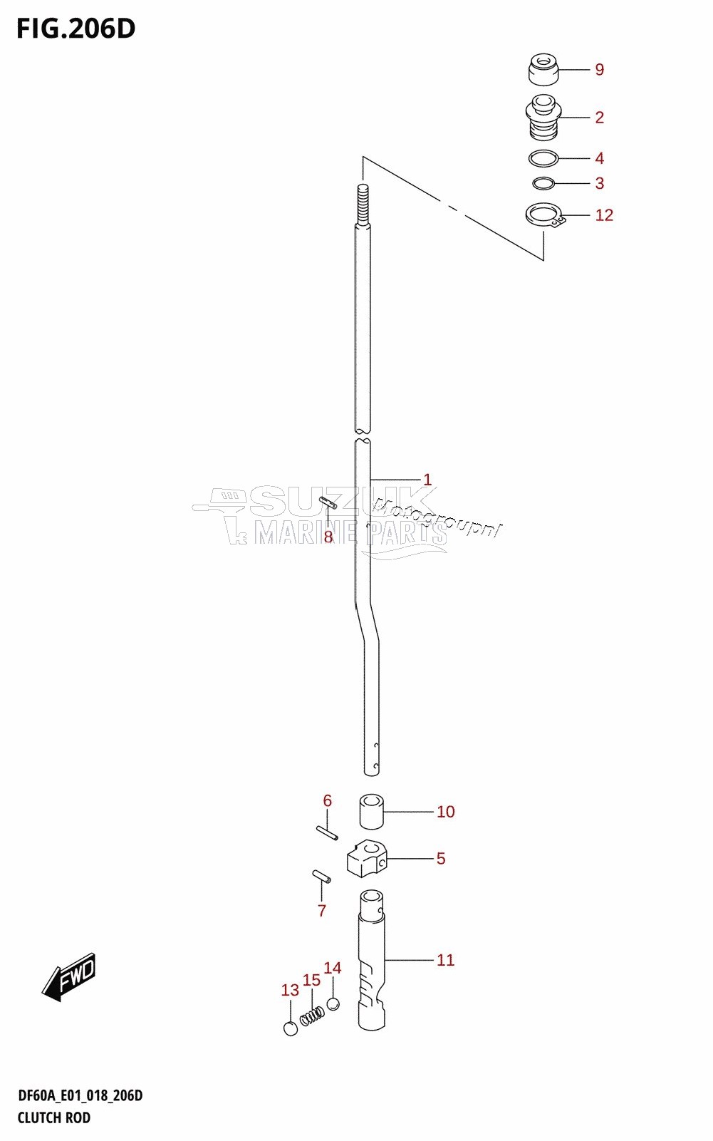 CLUTCH ROD (DF60A:E40,DF60AQH:E01,DF60AQH:E40)