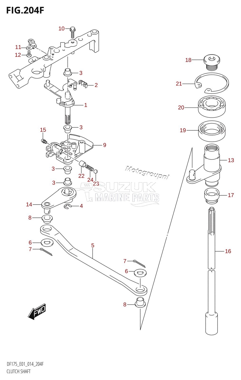 CLUTCH SHAFT (DF150Z:E40)