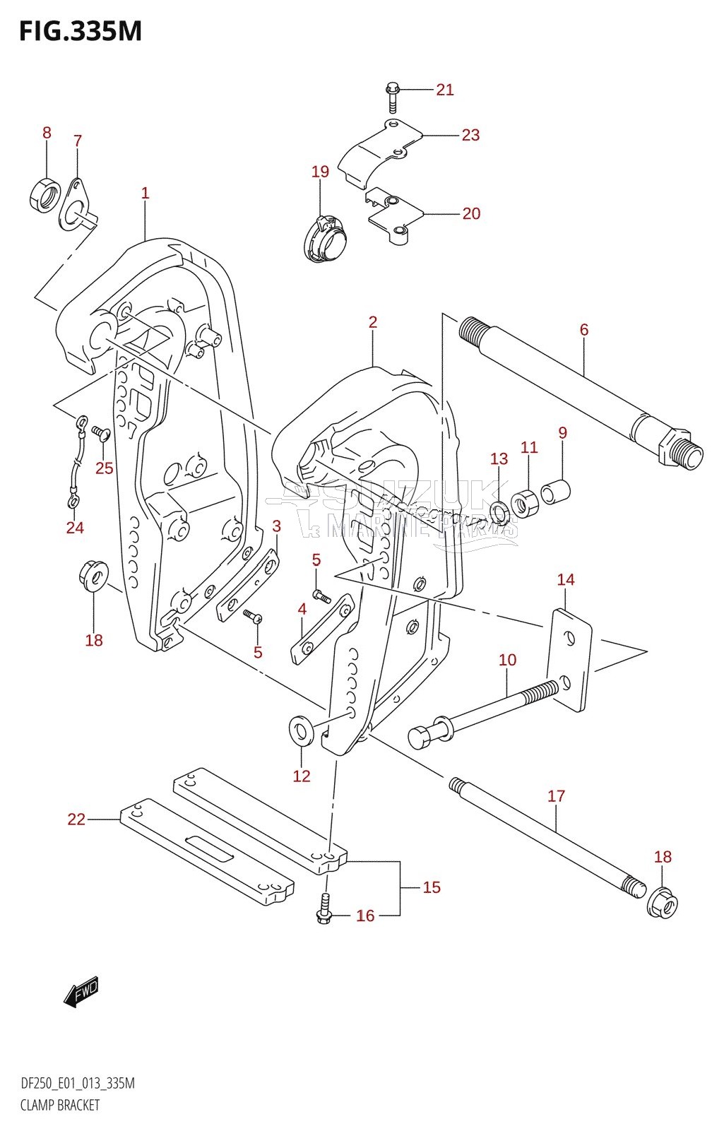 CLAMP BRACKET (DF250Z:E40:(X-TRANSOM,XX-TRANSOM))