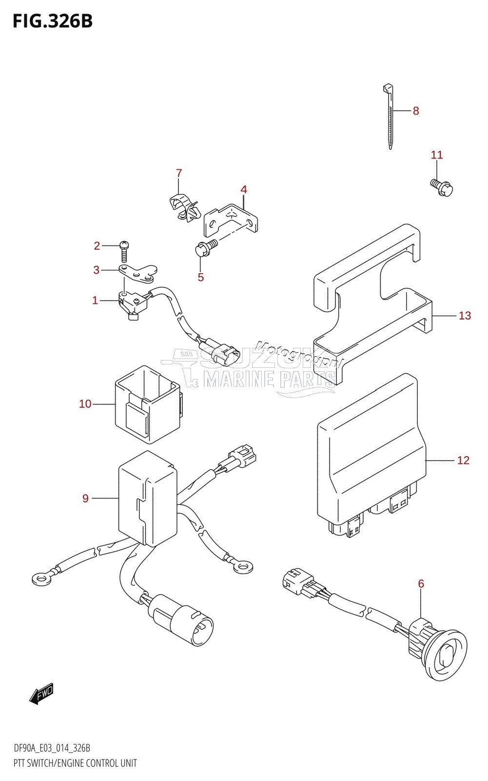 PTT SWITCH /​ ENGINE CONTROL UNIT (DF80A:E03)