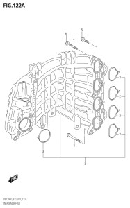 14004F-140001 (2021) 140hp E11 E40-Gen. Export 1-and 2 (DF140BG) DF140BG drawing INTAKE MANIFOLD